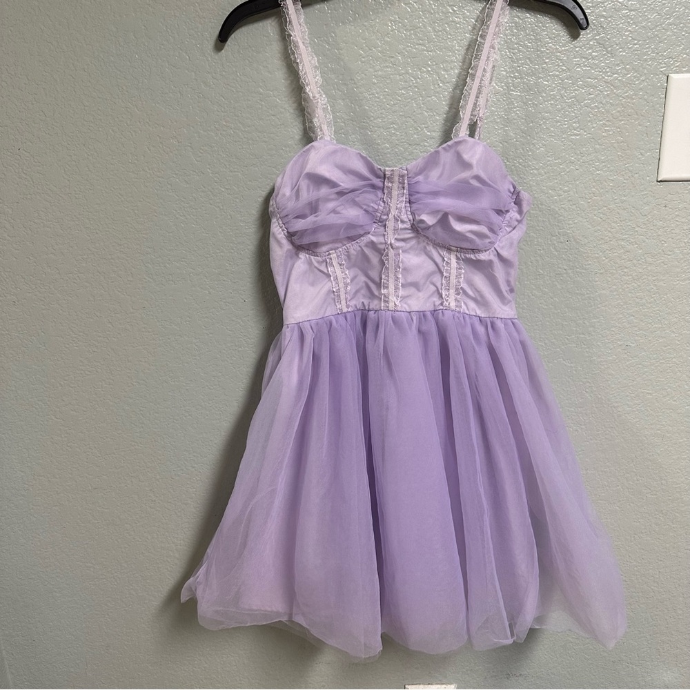 purple strap dress small